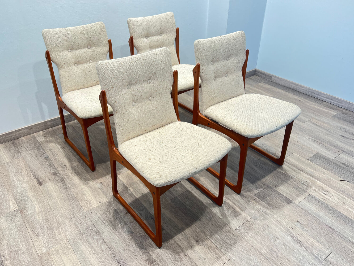 Set of 4 Scandinavian teak chairs by Vamdrup Stolefabrik