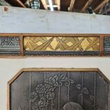 Golden patinated art deco mirror - 160x76cm