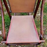 Leather and bamboo rocking chair