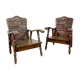 Paire de fauteuils en bois de teck sculpté Indonésie