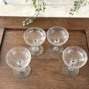 Champagne coupes etched set of 4