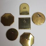 Ensemble de 6 petits miroirs marocains en laiton