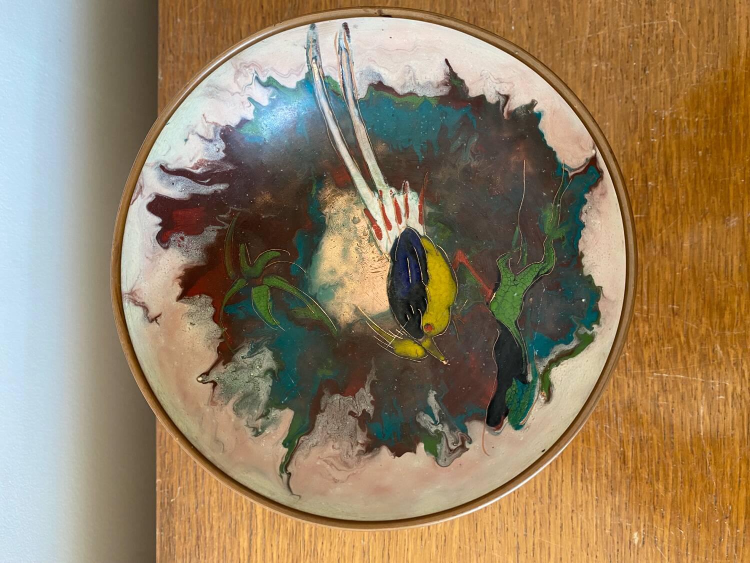 Antique SAGITTA Copper Cup Painted Decor Holland Vintage