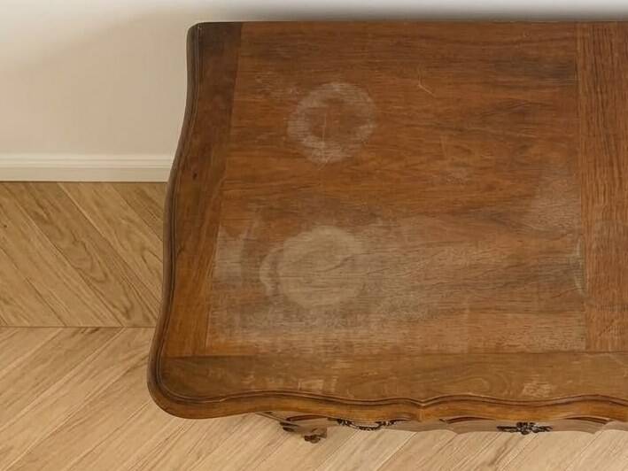 Antique curved wooden commode in classic style