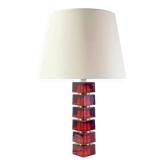 Large Mid-Century Scandinavian Glass & Brass Table Lamp by Carl Fagerlund for Orrefors, Sweden, 1960