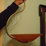 Asymmetrical hanging lamp with orange lampshade 70s/80s