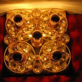 Lampe murale doré, cristaux de verre des années 1960