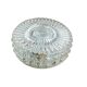 Vintage 1970s round wall light ceiling fixture with transparent glass.
