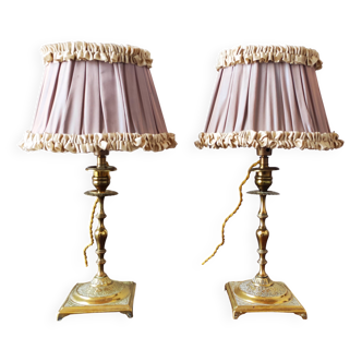 Pair of antique lamps