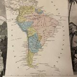 Ancienne carte illustrée d’Amérique Méridionale