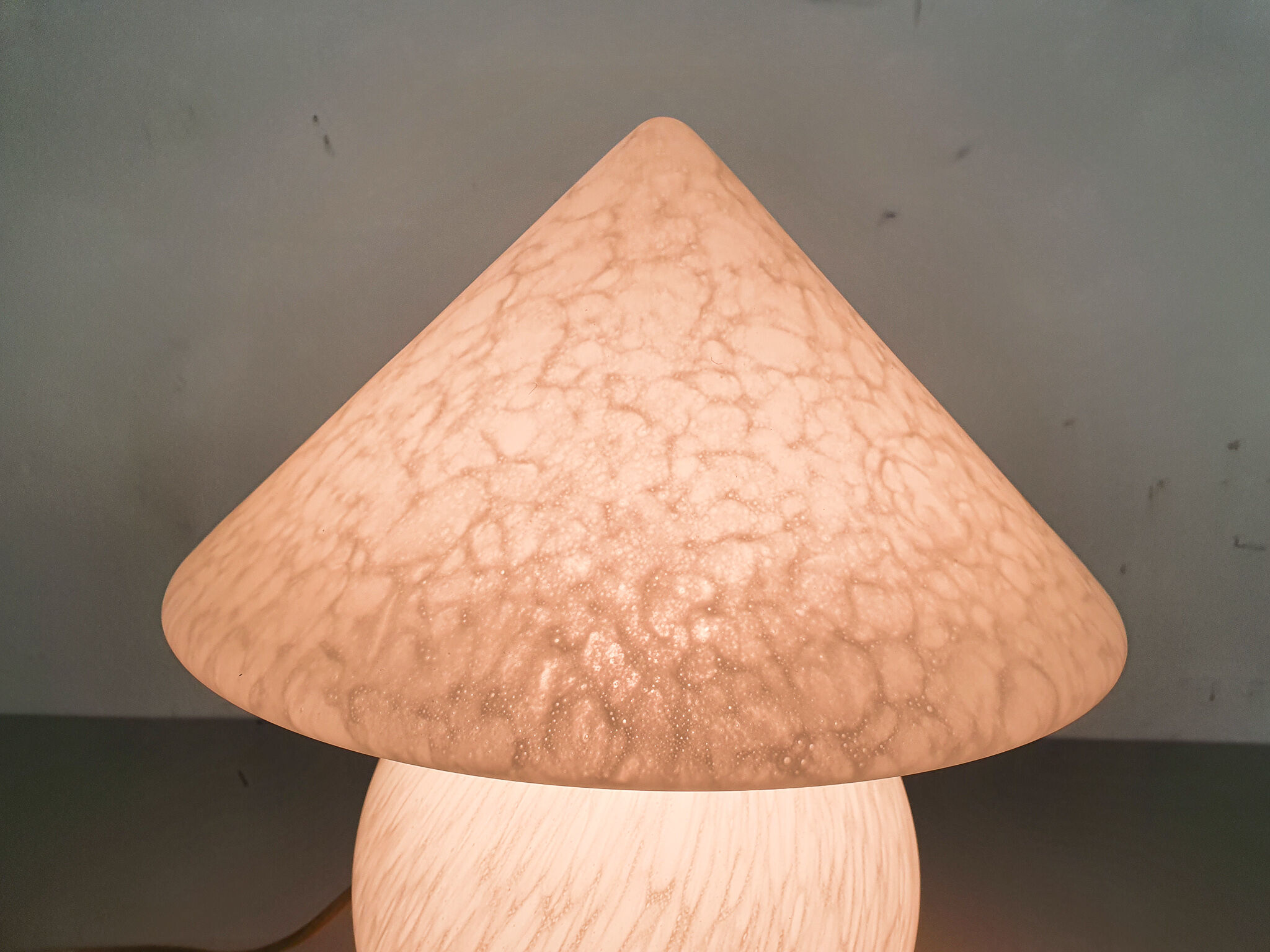 White opaline glass table light by Peil and Putzler, Germany 1970's