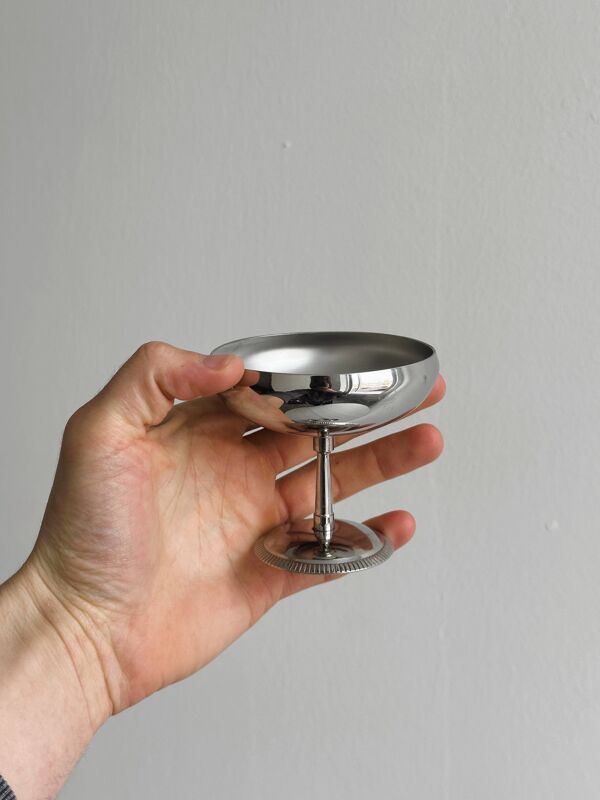 6 coupelles sur pied en inox style Letang Remy