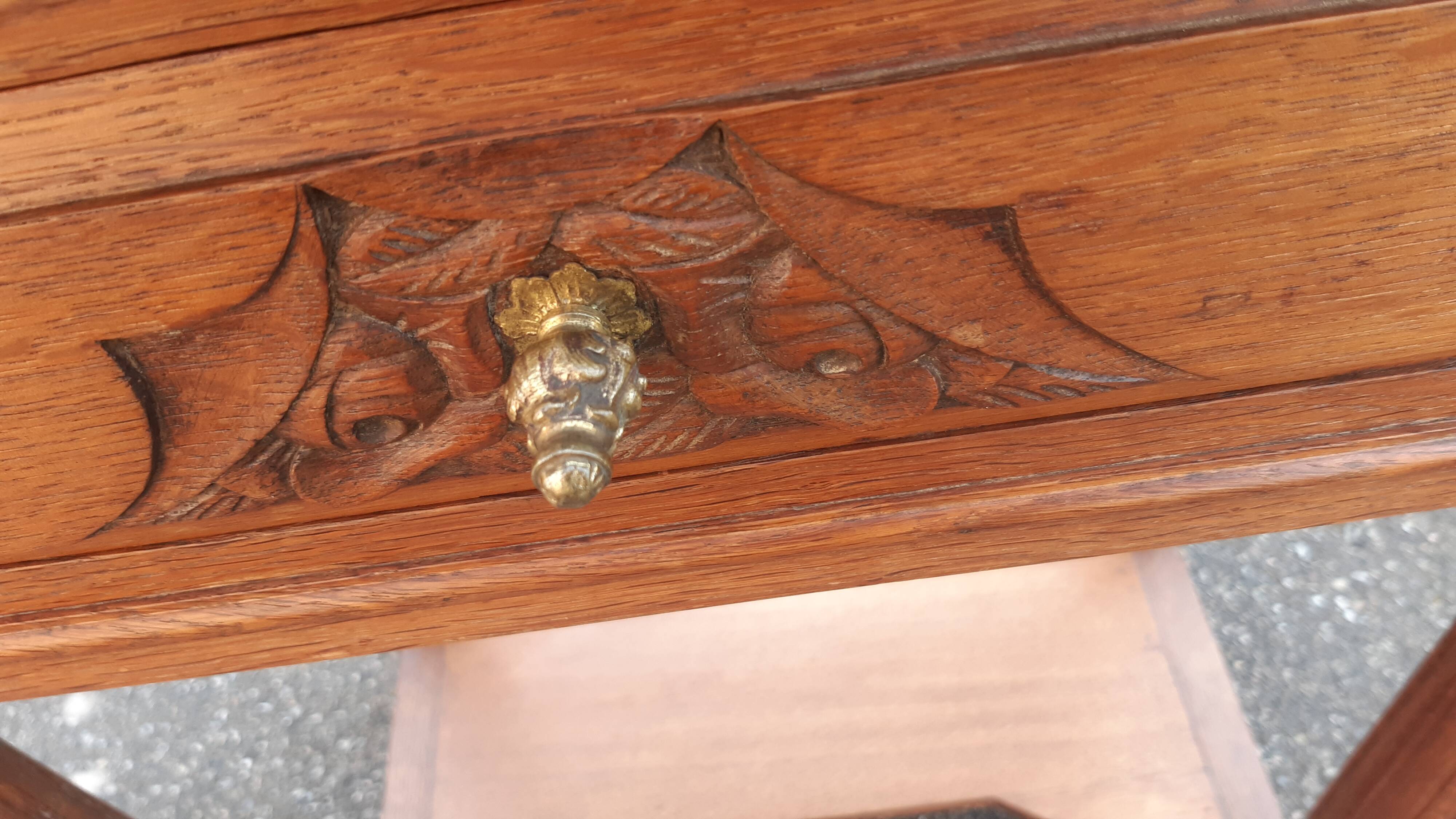 Art Deco console in solid oak