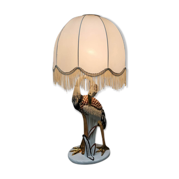 Vintage Italian ceramic heron table lamp keramiek
