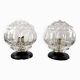 Paire d’appliques murales vintage globes en verre ciselé