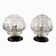 Paire d’appliques murales vintage globes en verre ciselé