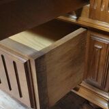 Armoire a miroirs style louis XVI en noyer a patine blonde vers 1880