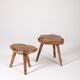 Paire de tabourets tripode brutaliste 1950s