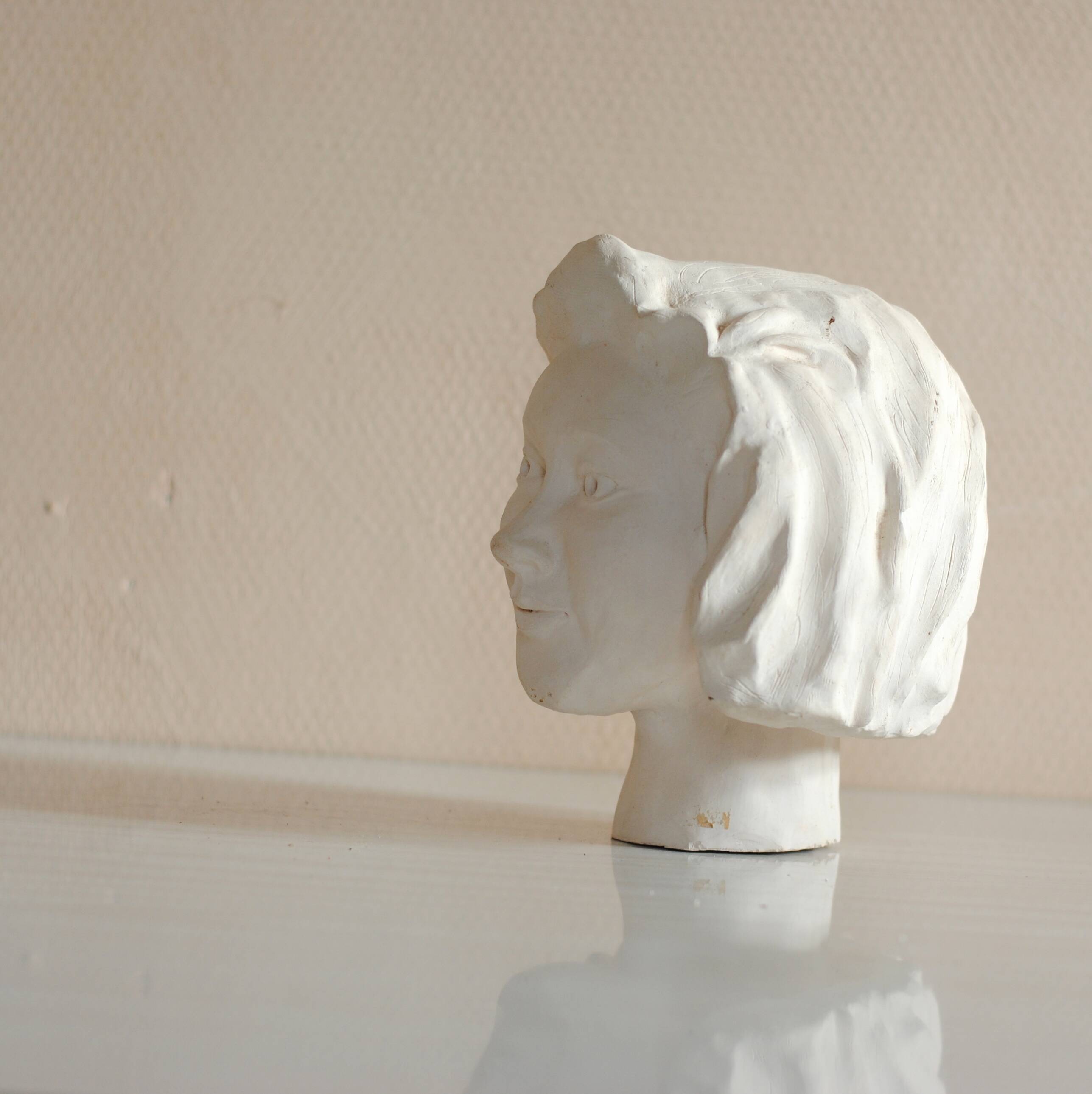 Plaster head sculpture