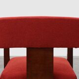 Set of Two Red Reupholstered Art Deco Chairs, Belgium ca. 1920