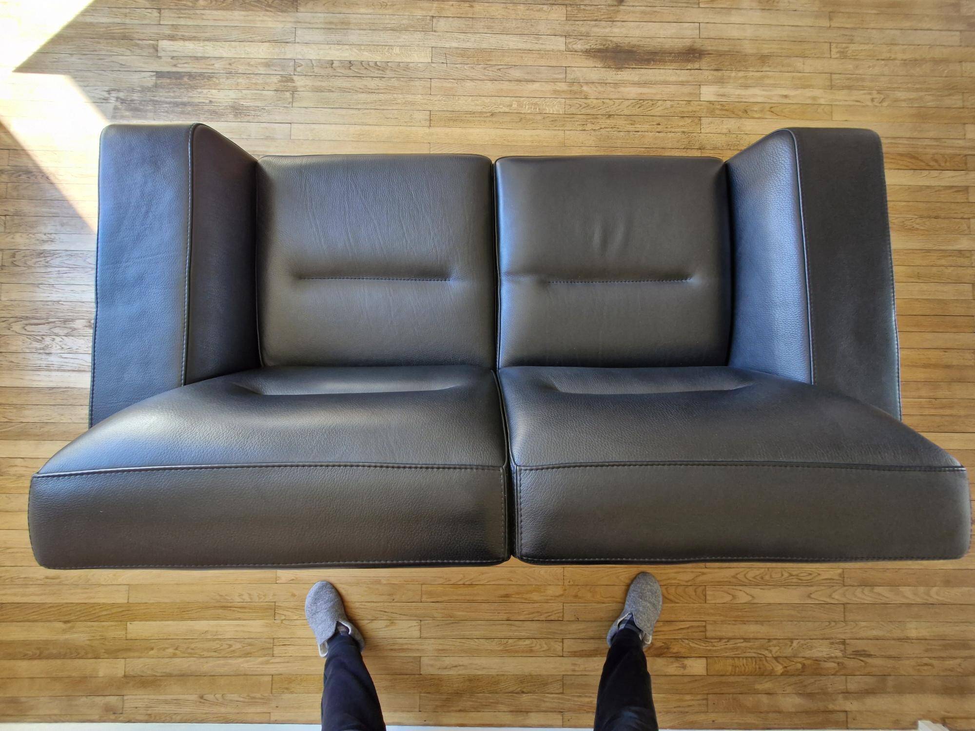 2-seater "Pulsation" sofa by Roche Bobois, black leather