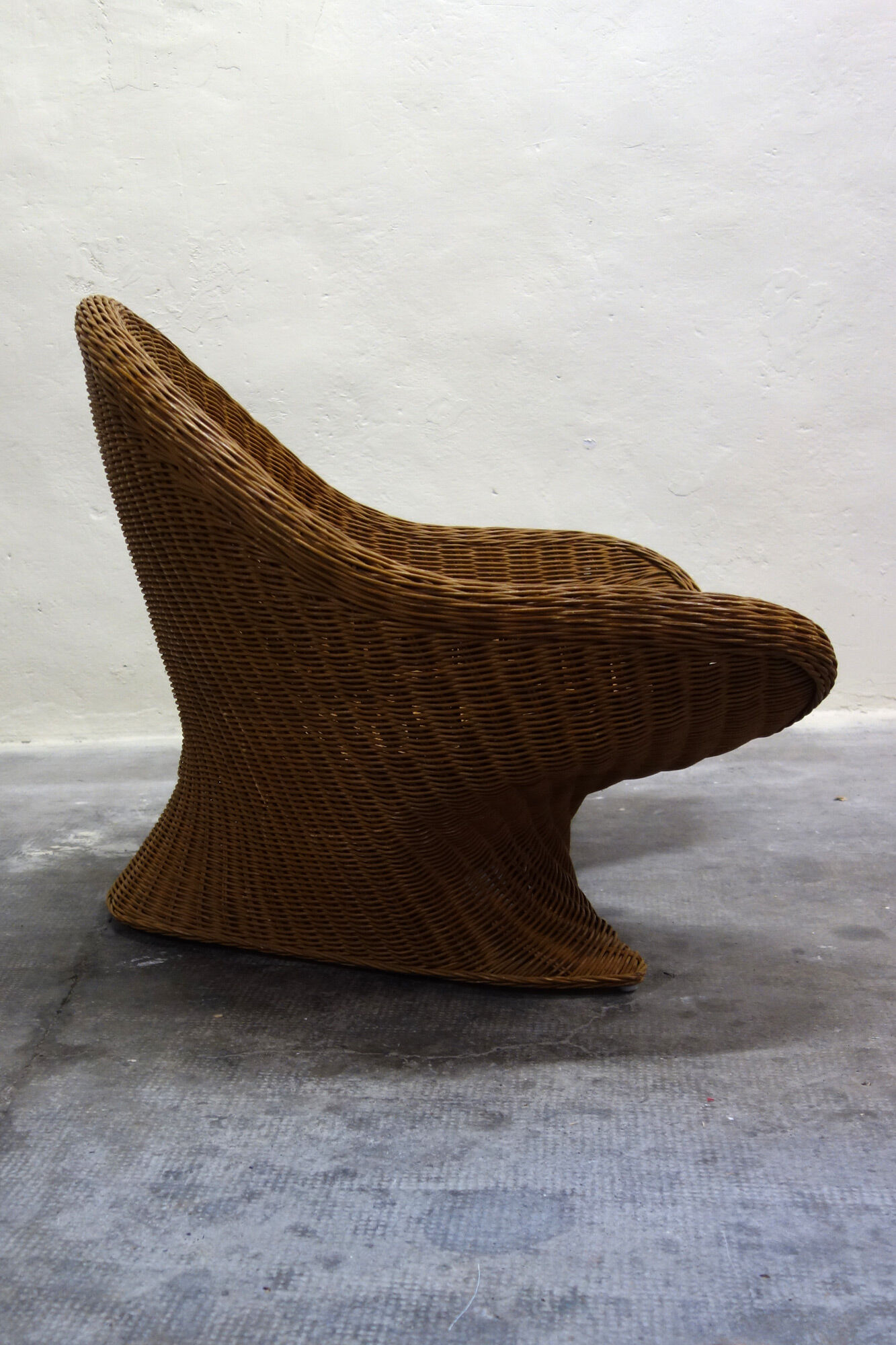 Meditation lotus armchair rattan braided 70s