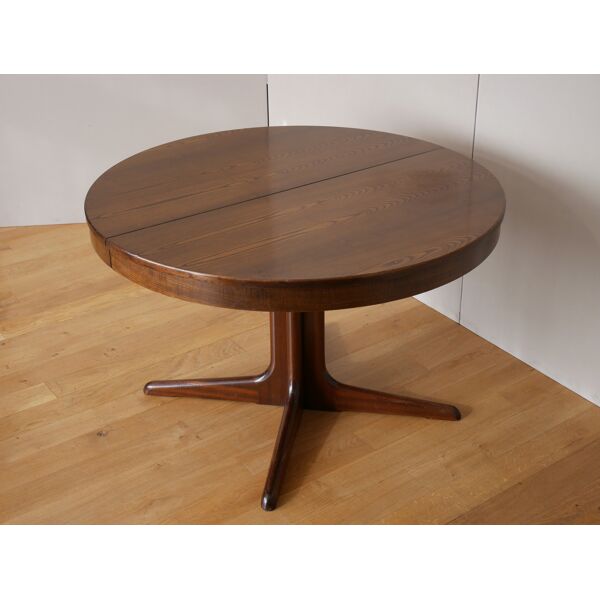 Table ronde extensible en bois des années 50 60 | Selency