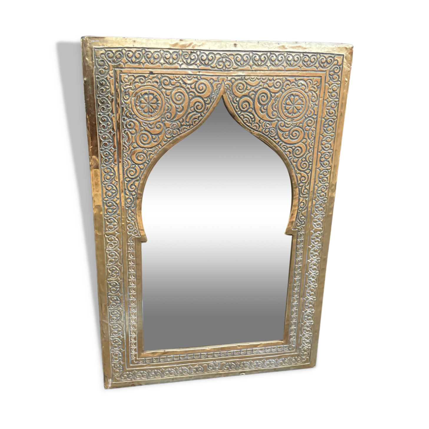 Moroccan brass mirror 19x28cm