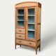 Armoire parisienne d’hôtel vitrée bois brut 1930
