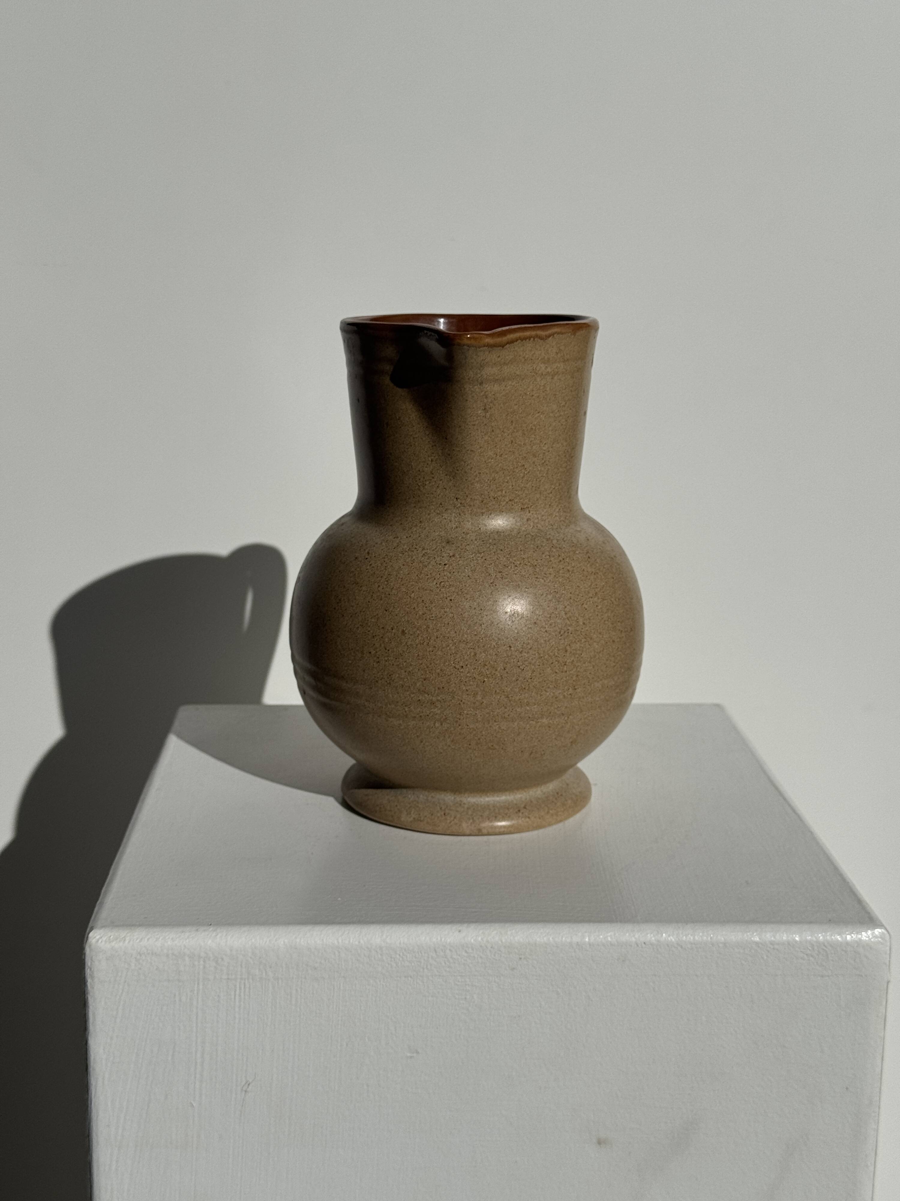 Vintage stoneware round carafe