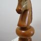 Lamp horse rider chess solid wood turned vintage
