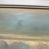 HSP painting "Seaside at sunset" signed O. Blanchard + Marine frame