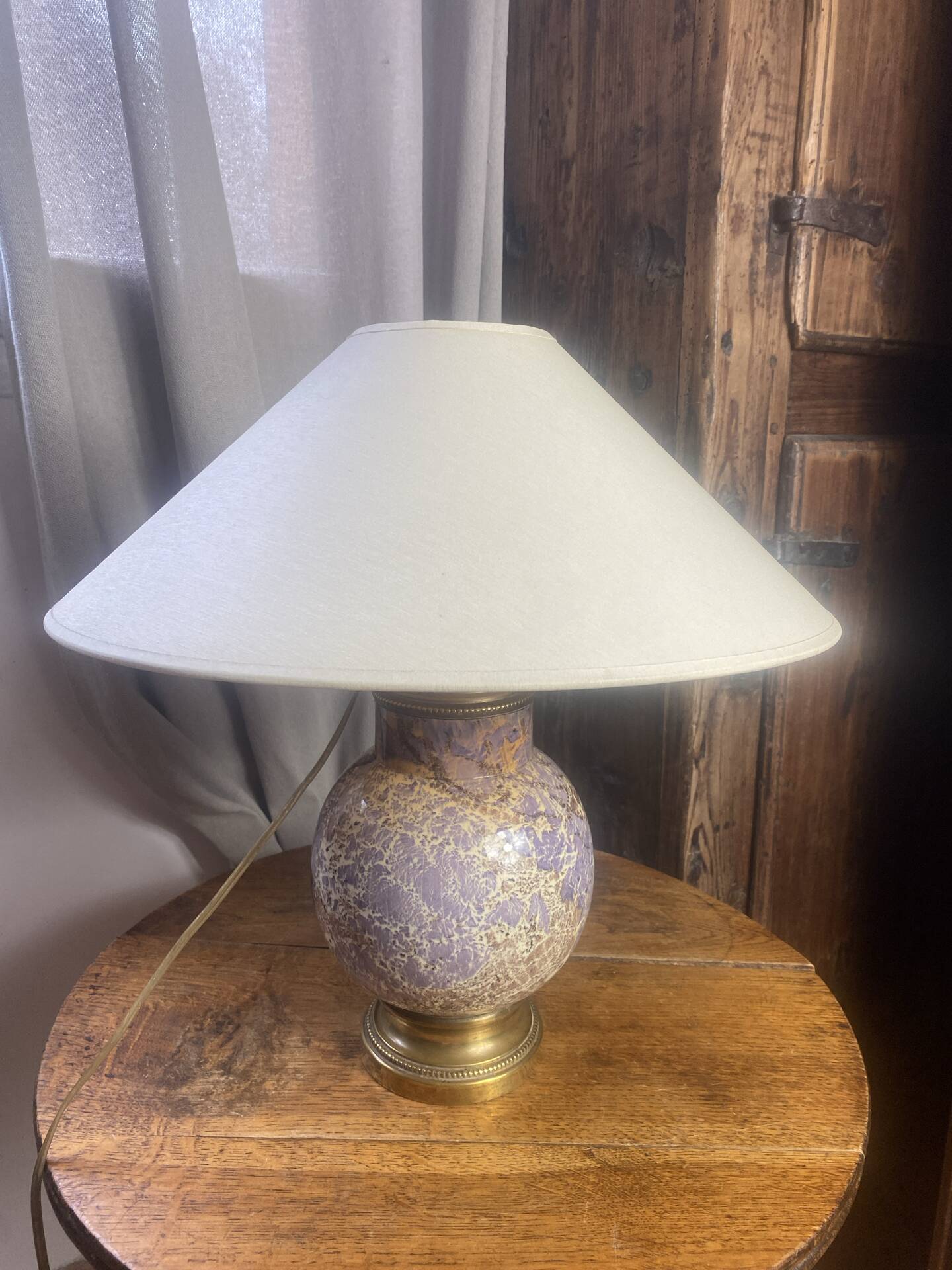 Ceramic and brass lamp