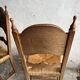 Set of 6 sculpted oak chairs with straw seats – 1950s