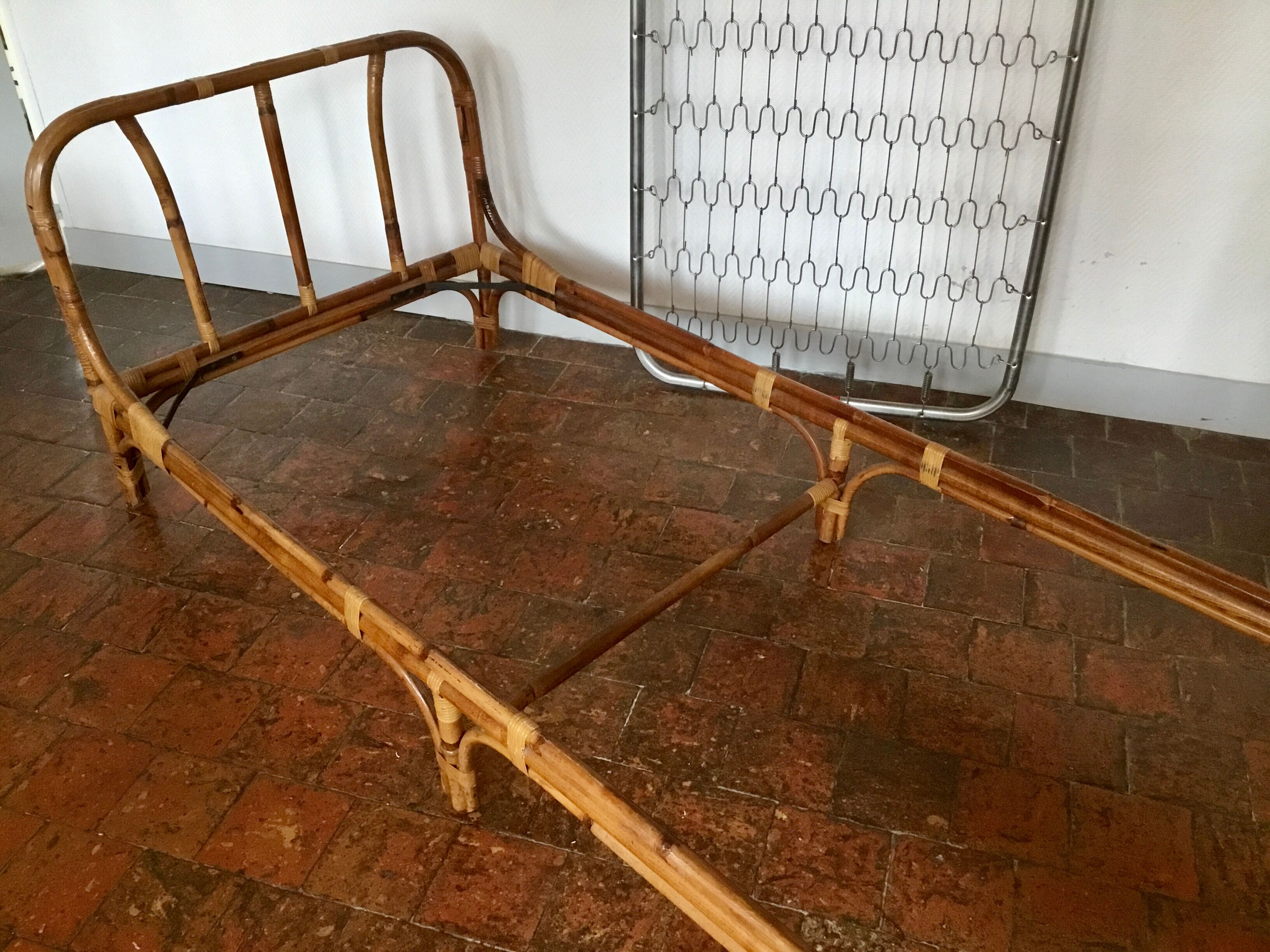Vintage rattan bed