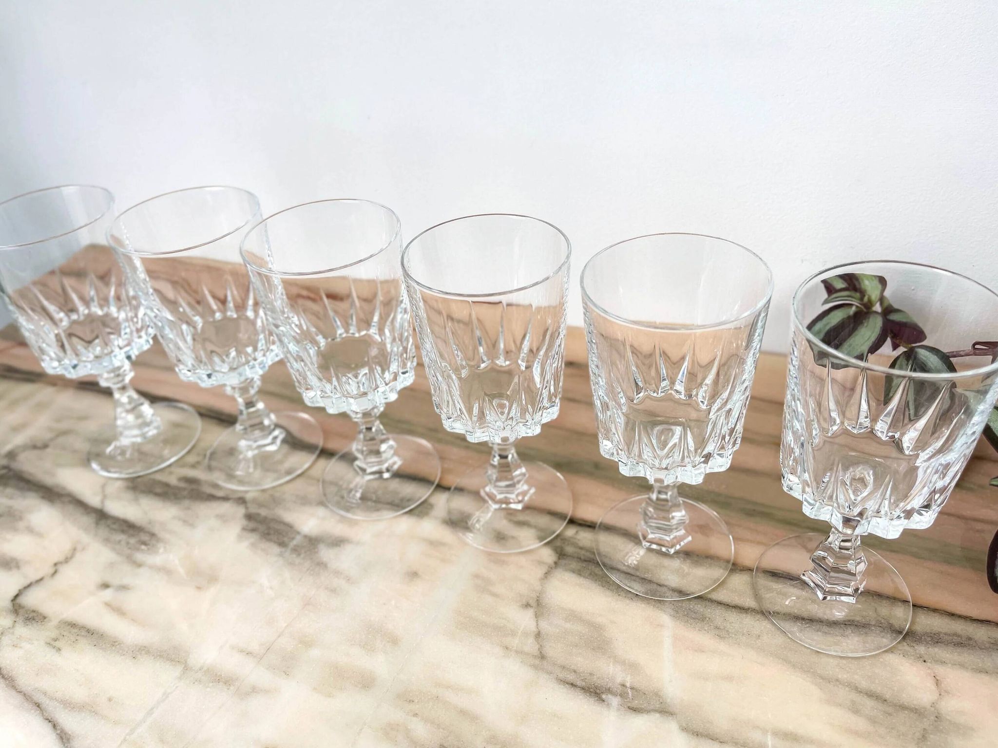 6 Cristal D'Arques Louvre model red wine glasses