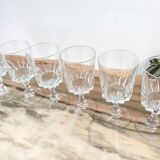6 Cristal D'Arques Louvre model red wine glasses