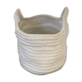White basket pot cover