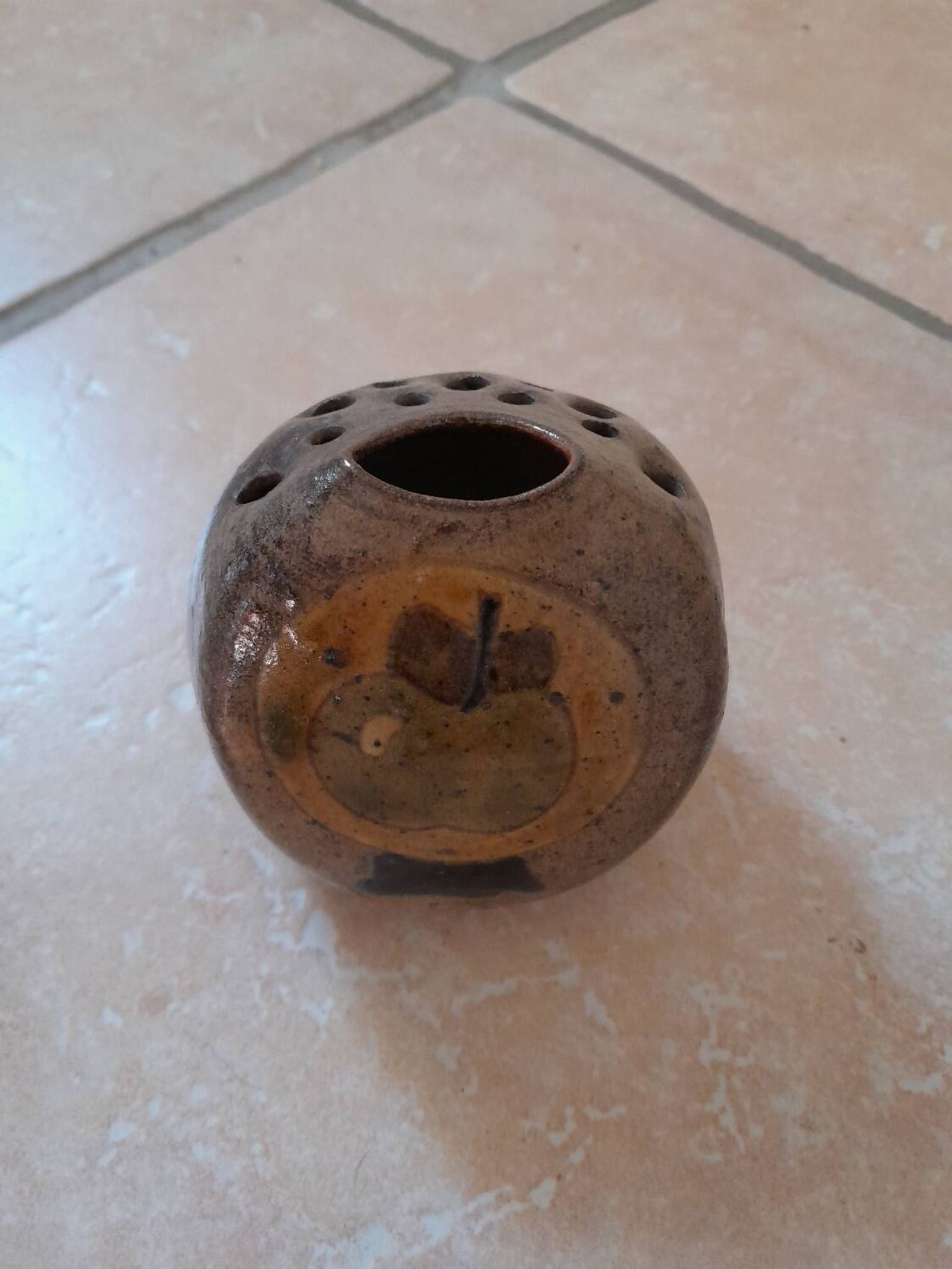 Vase pique fleur en céramique années 1970