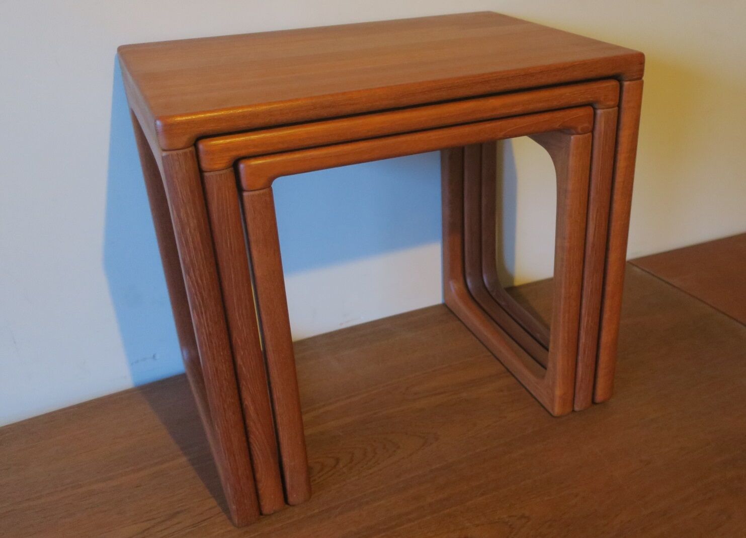Set of mid century Danish teak nesting tables by GR Gelsted, 1960s
