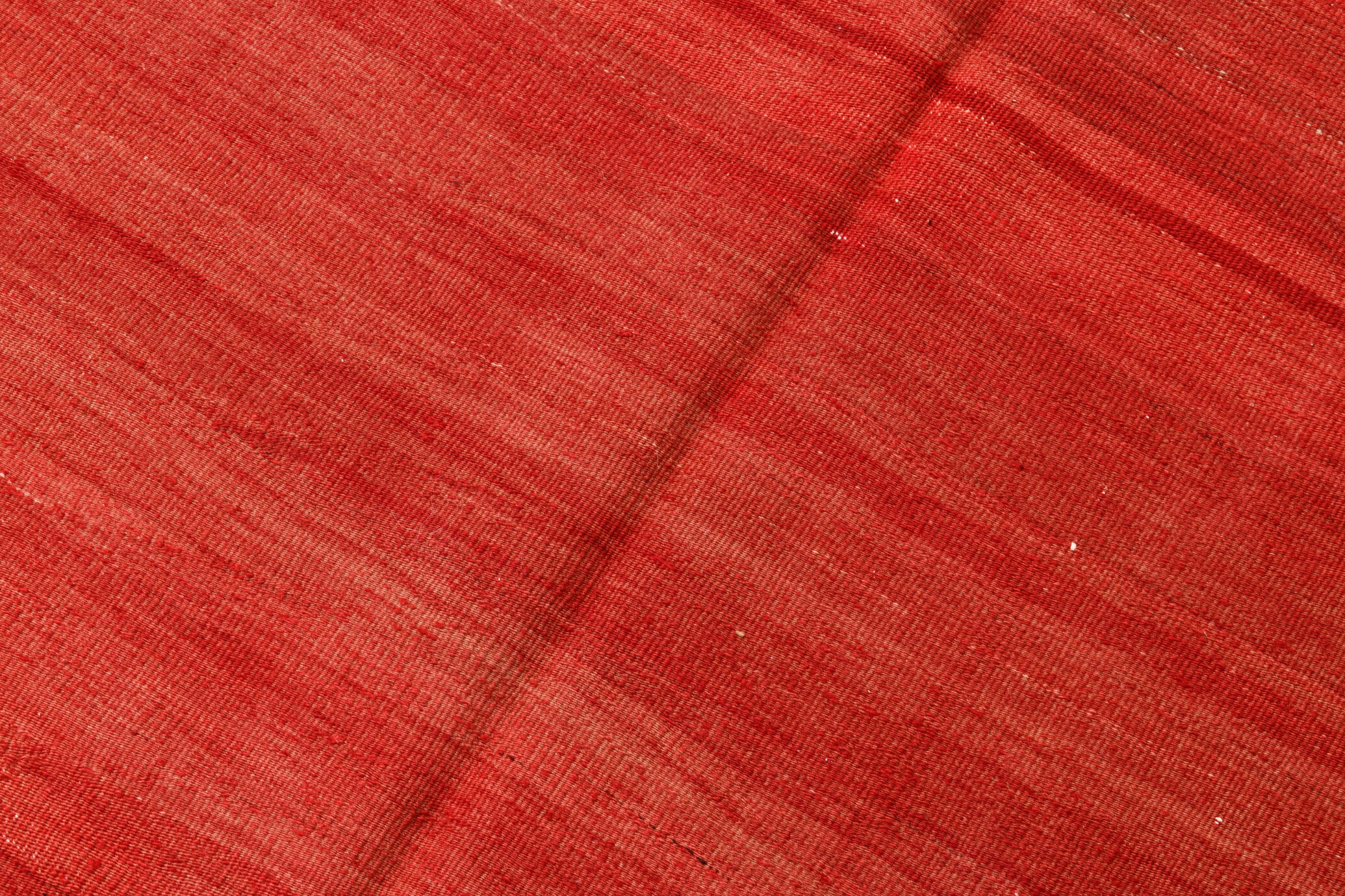 Red & beige wool kilim rug 237x142cm