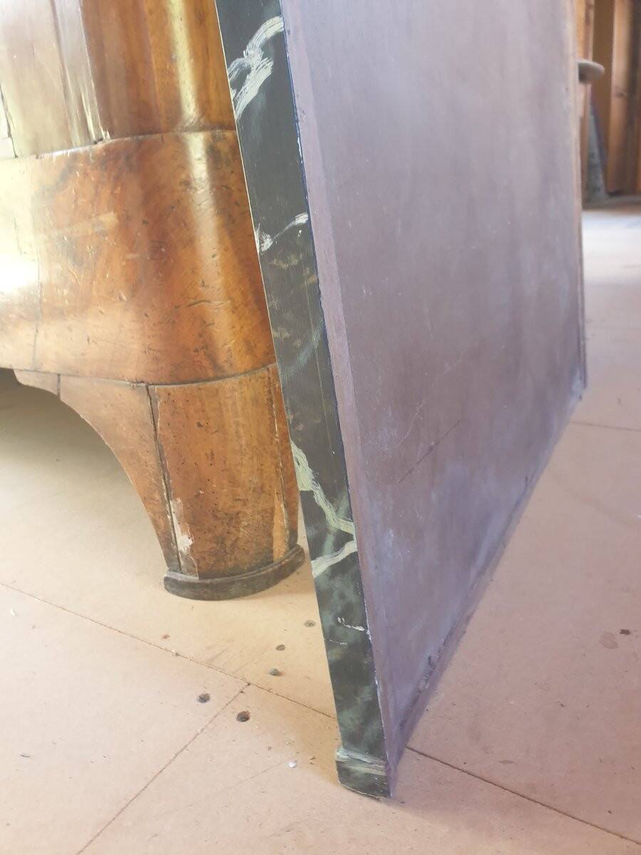 Large mirror - trumeau with a wooden frame imitating marble - 20th century