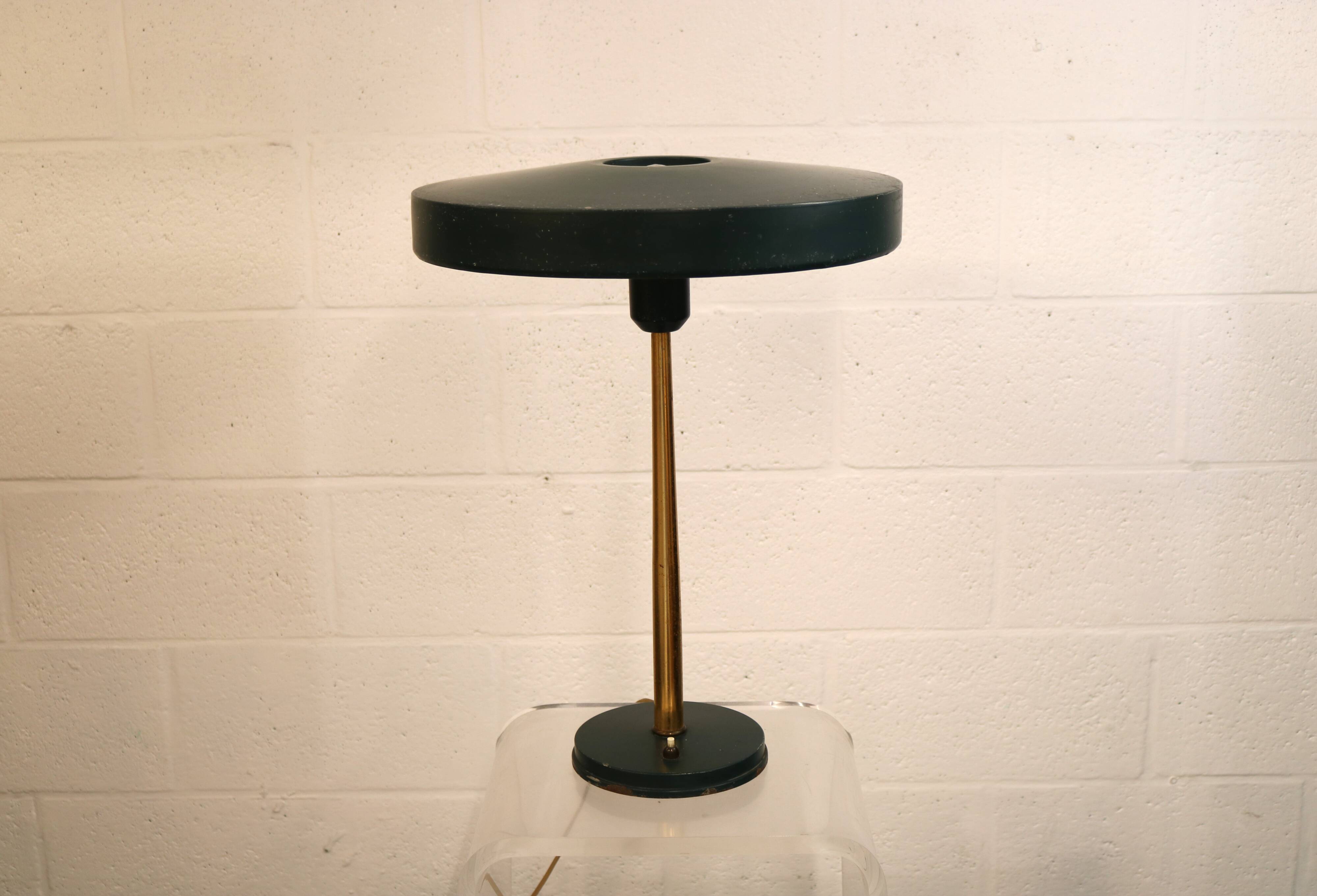 Midcentury Louis Kalff desk lamp *** Model Timor 69 dark green *** Philips