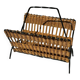 Vintage metal and wicker magazine rack