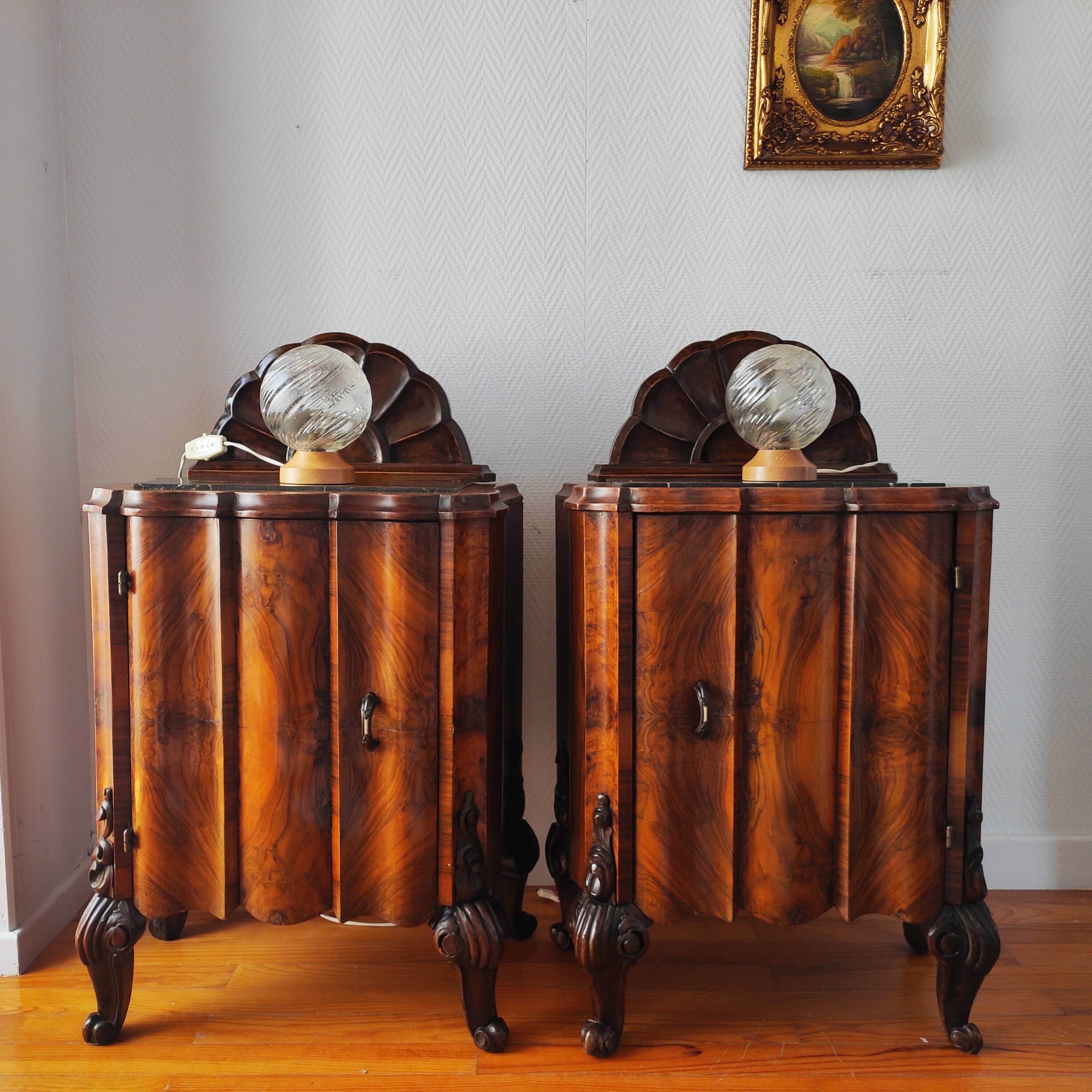 Pair of Italian Art Deco bedside tables