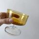 Set of 8 champagne glasses in amber colored glass and garnet 70s