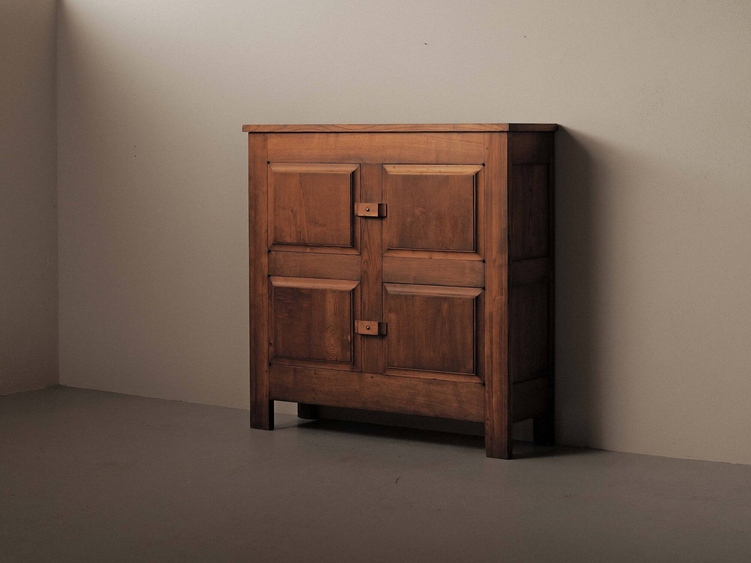 Four-door solid oak sideboard – France, 1960s