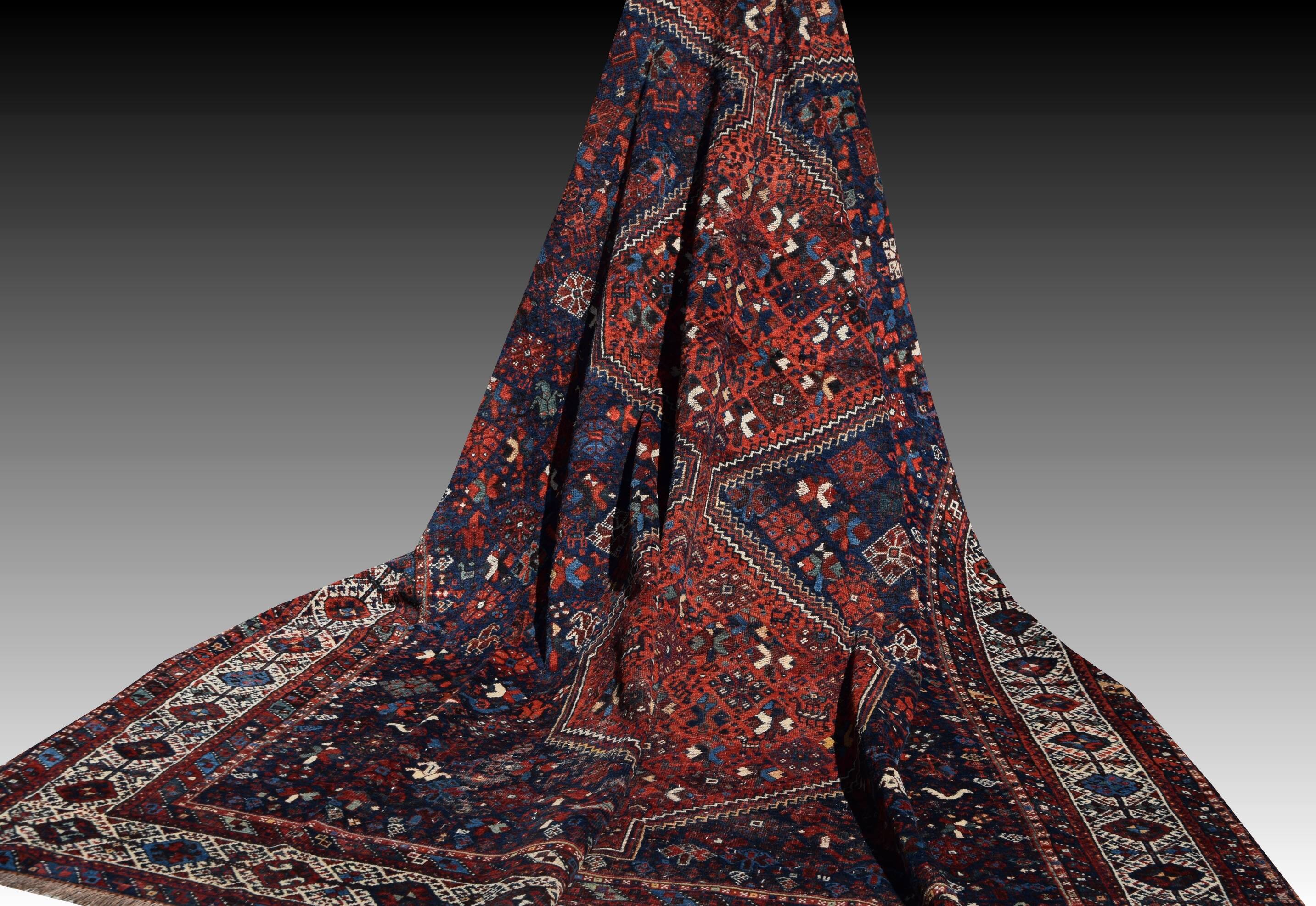 Oriental carpet Iran Shiraz, ancient Gashghaï - "Galerie Sardje"