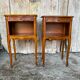 Pair of louis xv style bedside tables in cherry wood + drawer