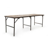 Teak and metal folding table